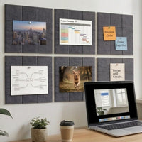 MOSAIC ACOUSTIC BULLETIN FELT BOARD TILE LIGHT GREY- 6 in a BOX