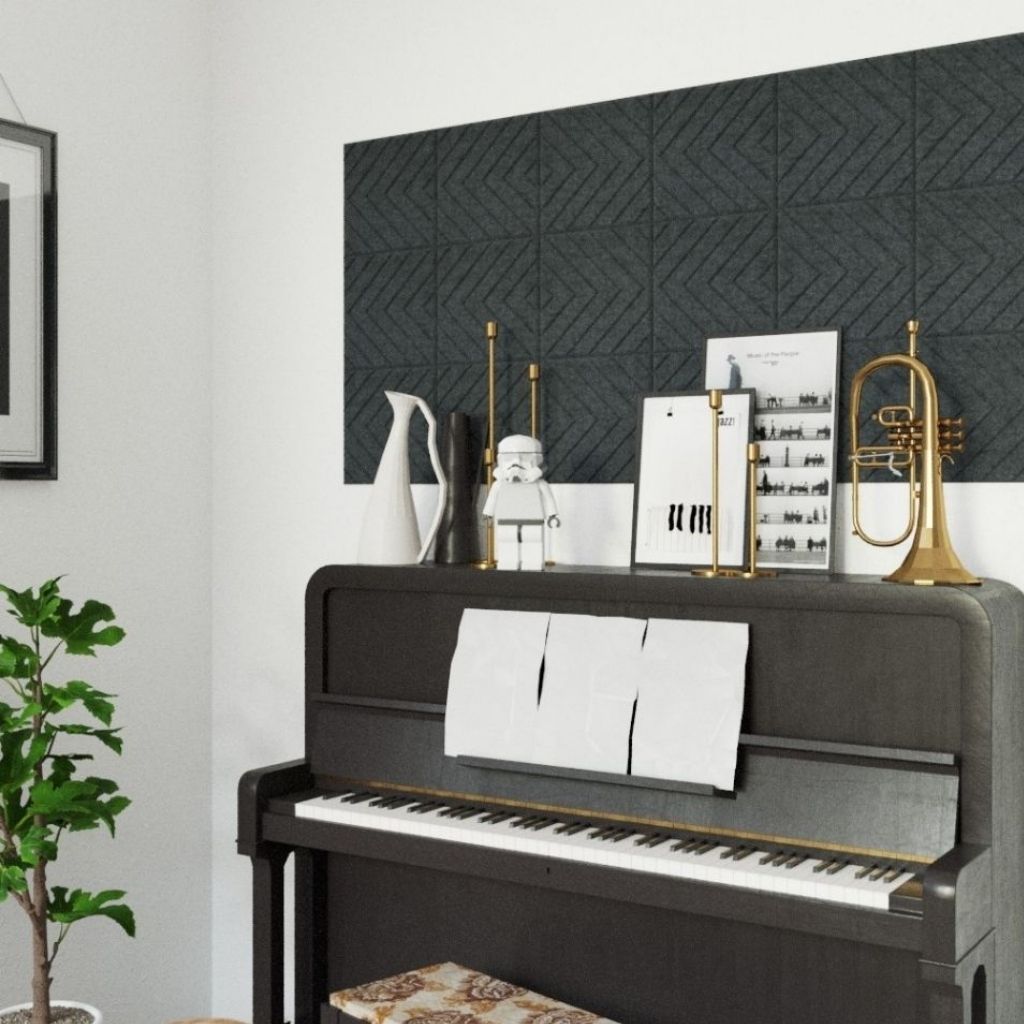 V-CUT ACOUSTIC BULLETIN FELT BOARD TILE LIGHT GREY- 6 in a BOX