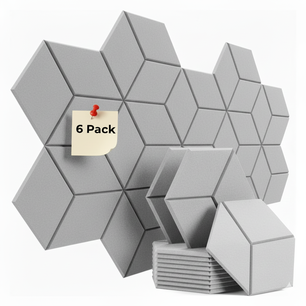 ACOUSTIC BULLETIN FELT BOARD HEXAGON DIAMOND GREY