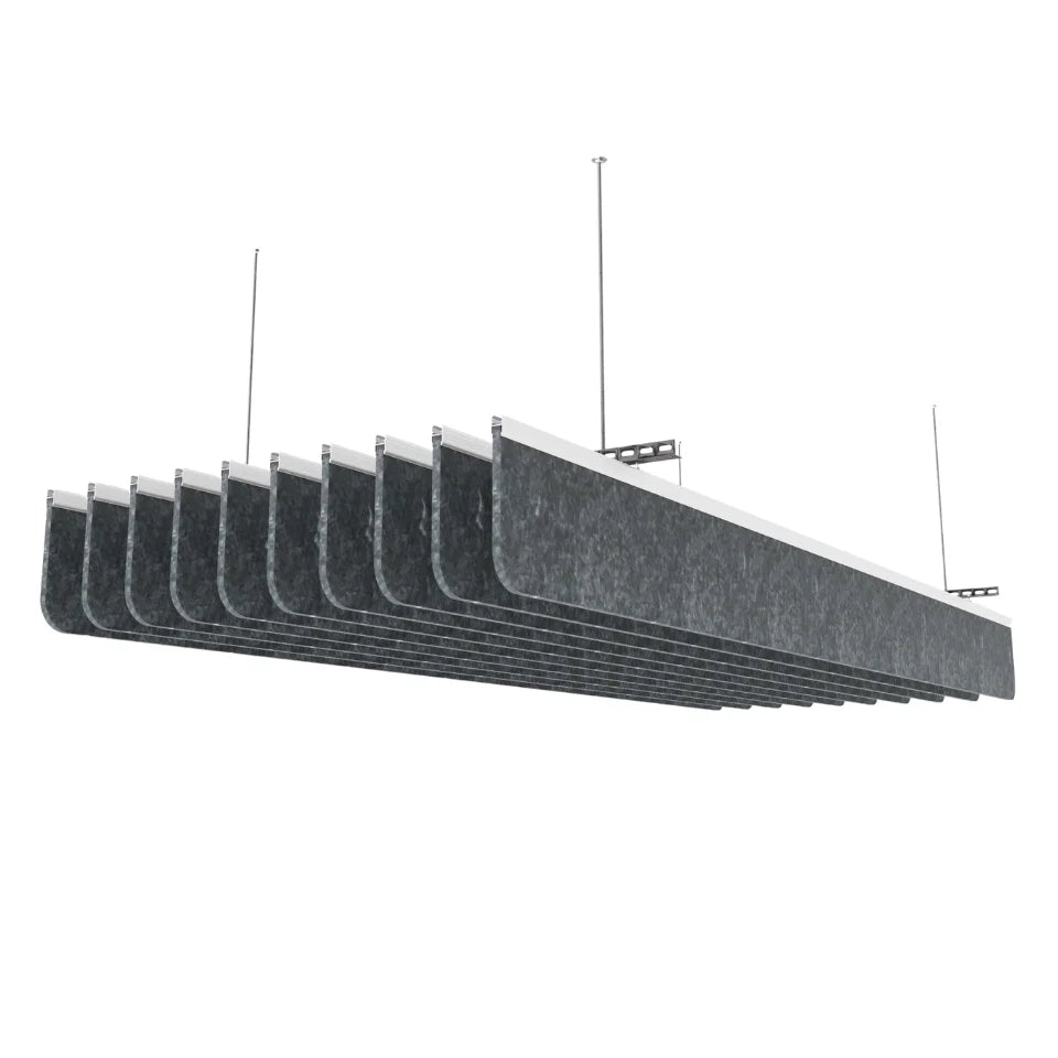 Radius Acoustic Ceiling Baffle Dark Grey Color