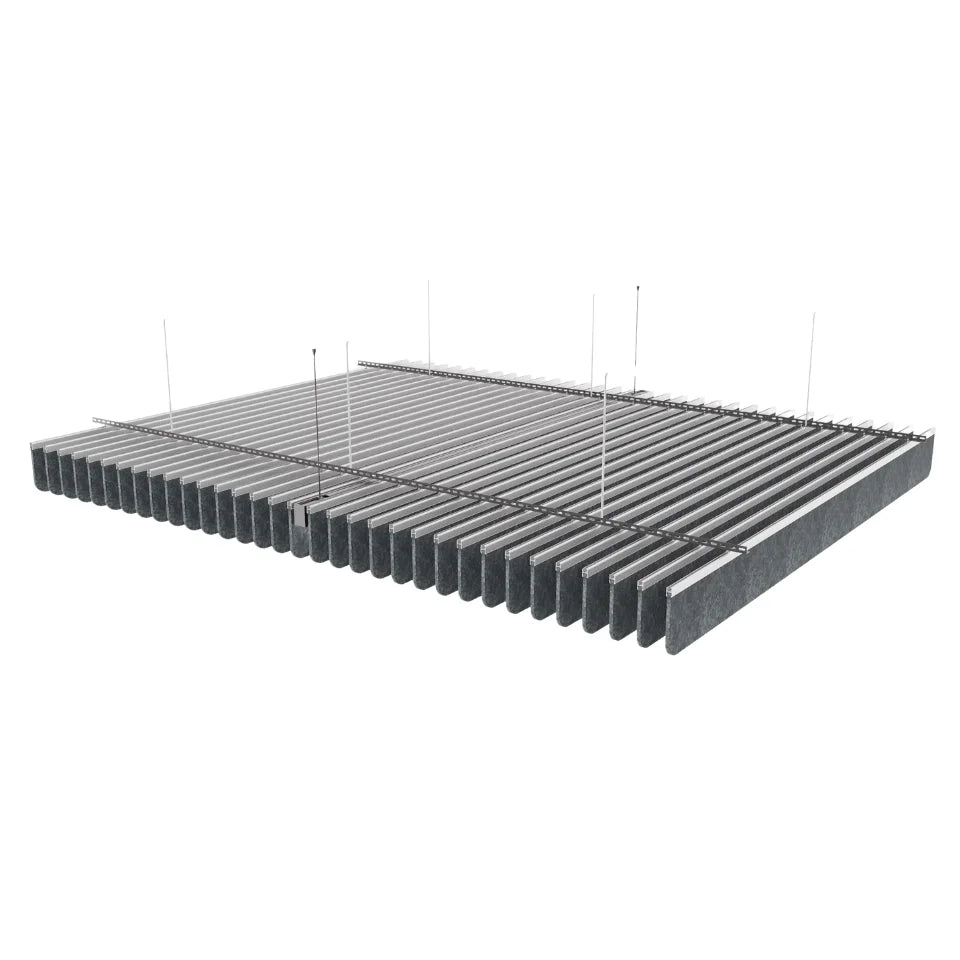 Radius Acoustic Ceiling Baffle Dark Grey Color (For 10 Baffles)