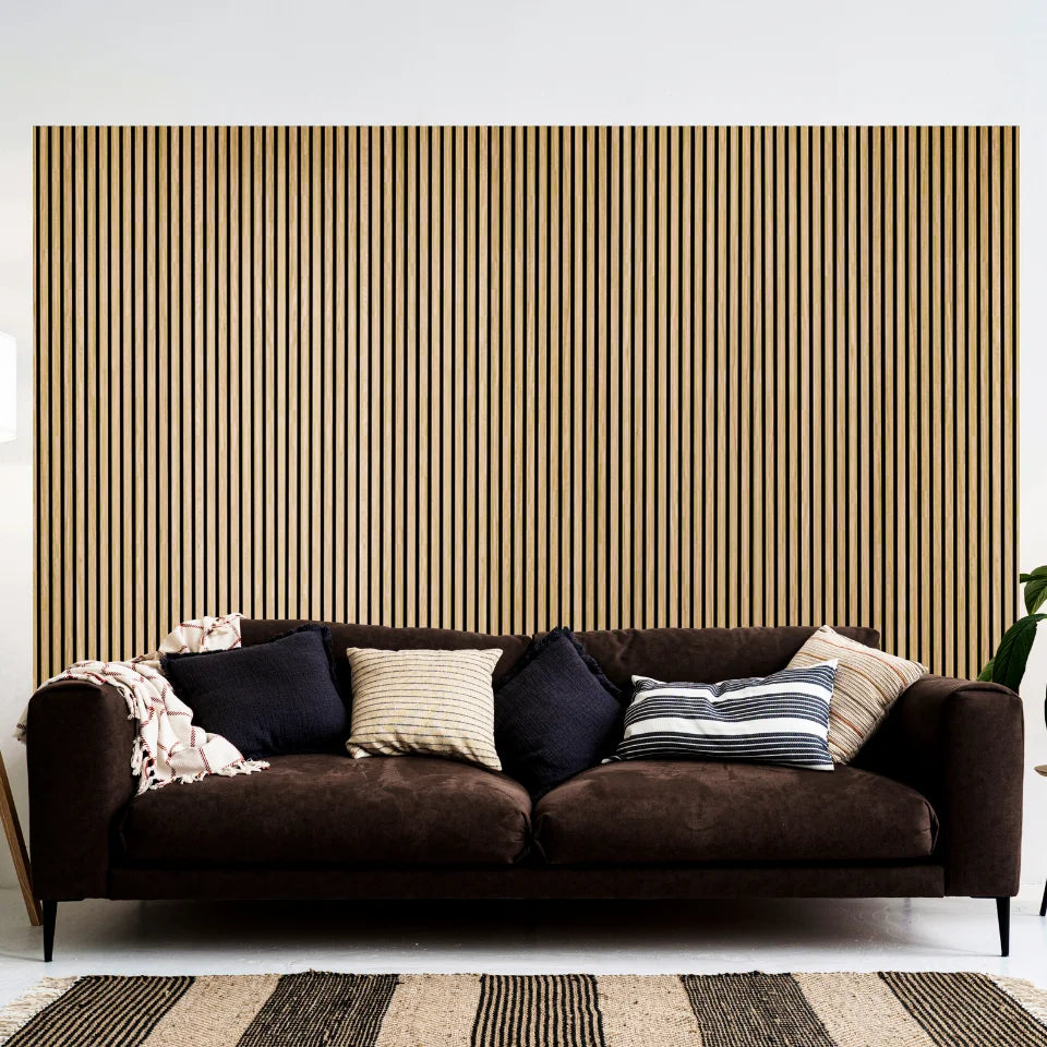 Slat Wood Acoustic Wall Panel Oak Color