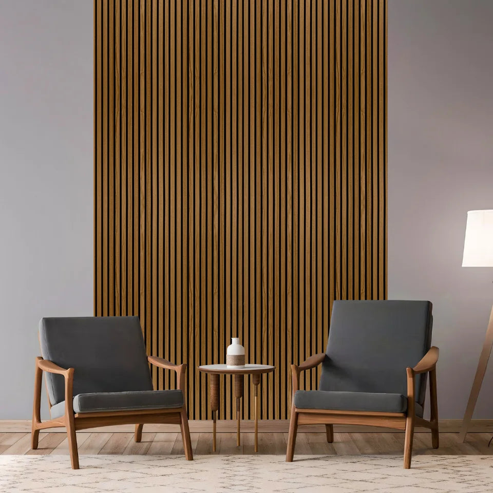 Slat Wood Acoustic Wall Panel Oak Color