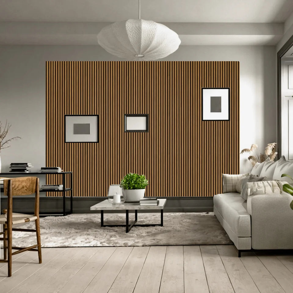 Slat Wood Acoustic Wall Panel Oak Color