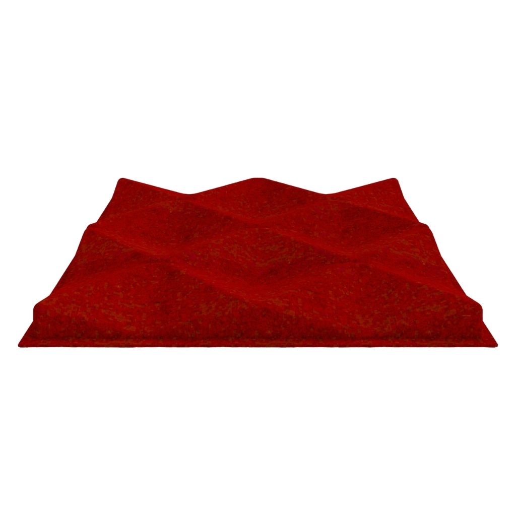 ACOUSTIC FELT DROP CEILING TILE CURVY RED