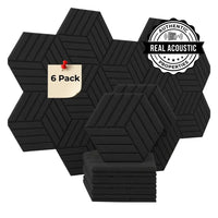 HEXAGON LINE ACOUSTIC BULLETIN FELT BOARD BLACK- 6 in a BOX