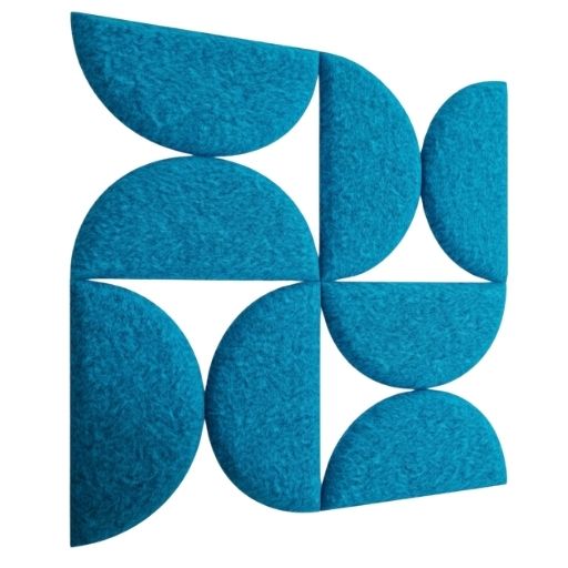 SEMI CIRCLE ACOUSTIC BULLETIN FELT BOARD BLUE- 6 in a BOX