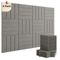 ACOUSTIC BULLETIN FELT BOARD TILE LINE GREY- 6 in a BOX