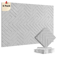 ACOUSTIC BULLETIN FELT BOARD TILE V CUT GREY- 6 in a BOX