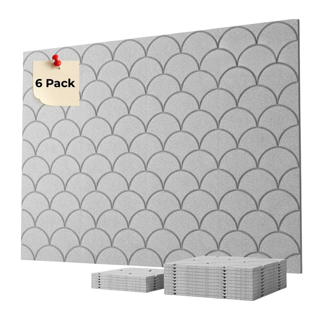CLOUD ACOUSTIC BULLETIN FELT BOARD TILE GREY- 6 in a BOX