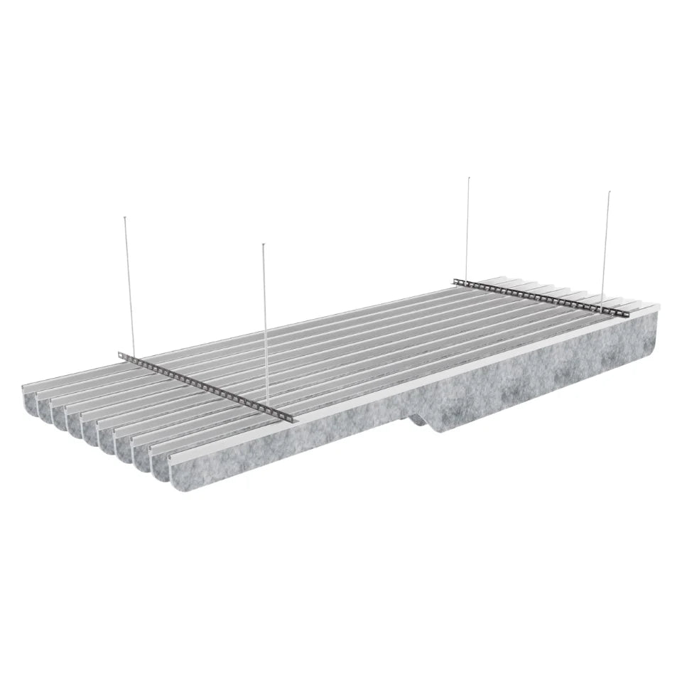 Knife B Acoustic Ceiling Baffle Light Grey Color (For 10 Baffles)
