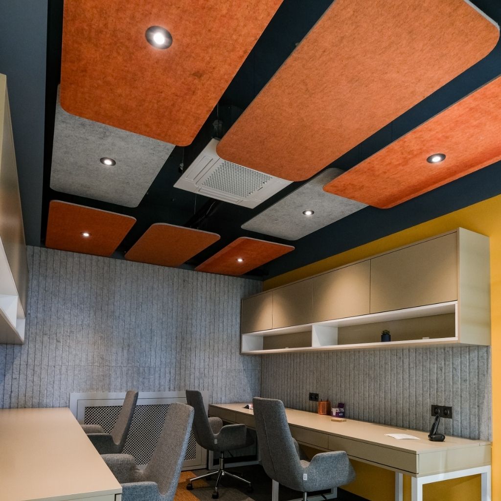 PLATE 120 ACOUSTIC FELT HANGING CEILING TILE ORANGE 10 in a BOX