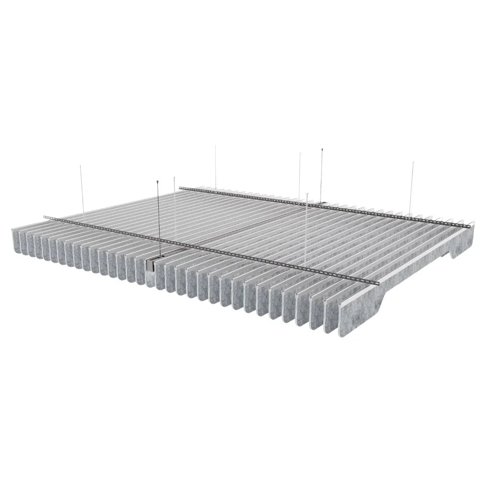 Slim A Acoustic Ceiling Baffle Light Grey Color (For 10 Baffles)