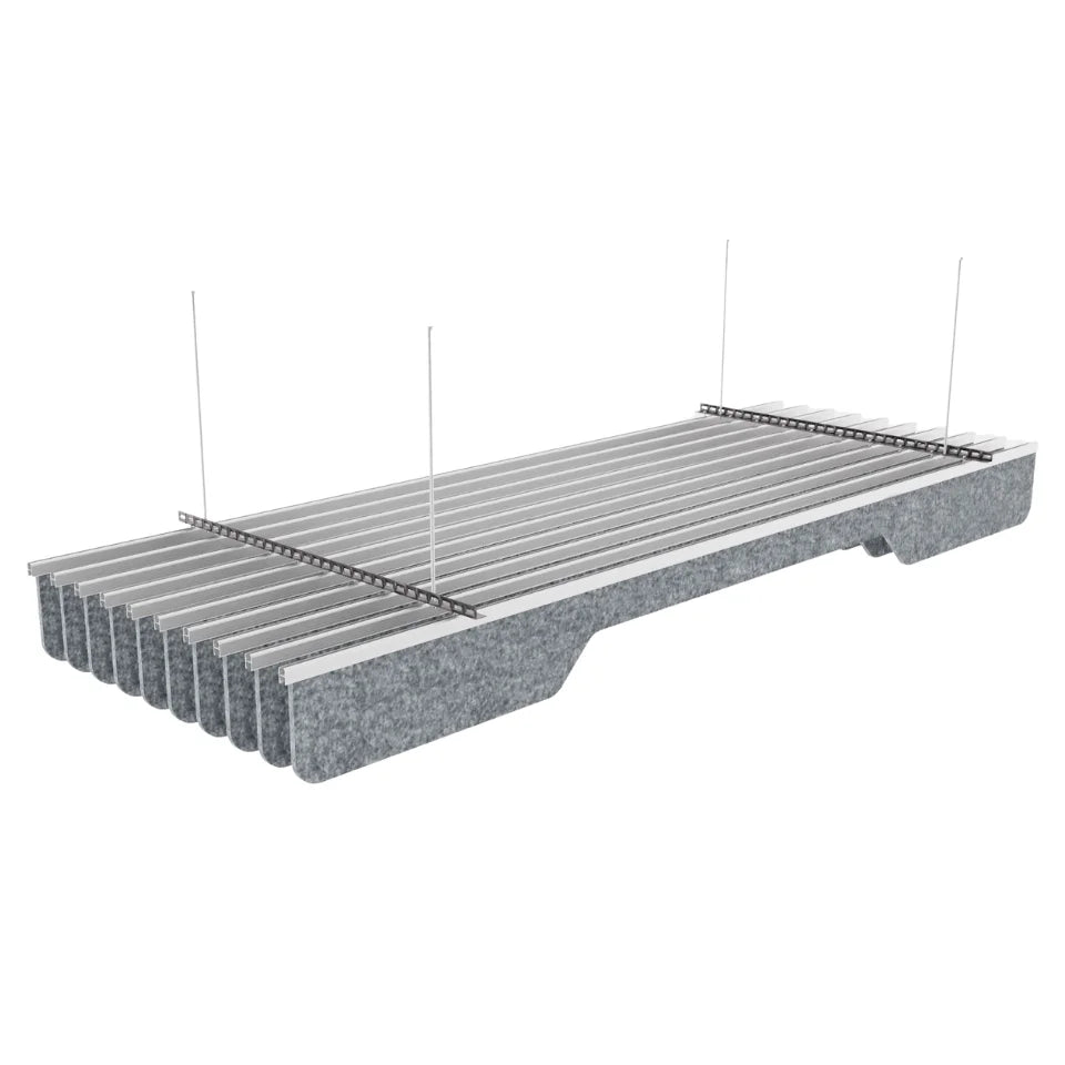 Slim B Acoustic Ceiling Baffle Grey Color (For 10 Baffles)