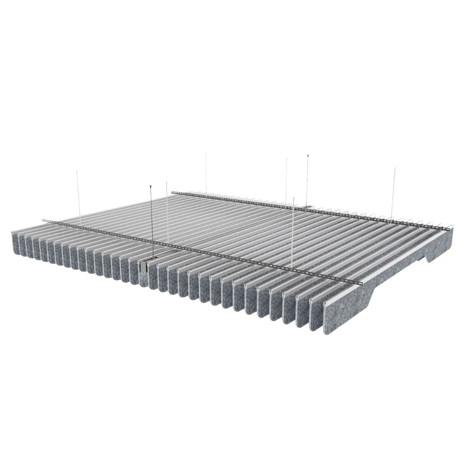 Slim B Acoustic Ceiling Baffle Grey Color (For 10 Baffles)