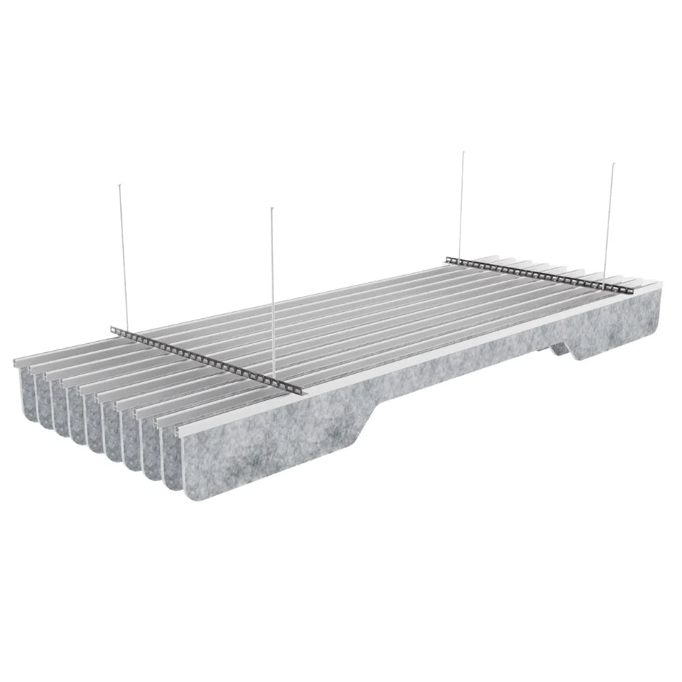 Slim B Acoustic Ceiling Baffle Light Grey Color (For 10 Baffles)