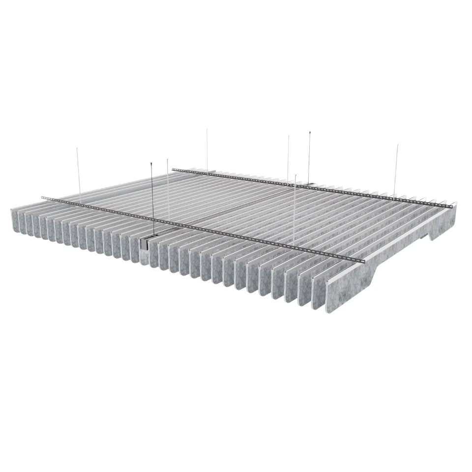 Slim B Acoustic Ceiling Baffle Light Grey Color (For 10 Baffles)