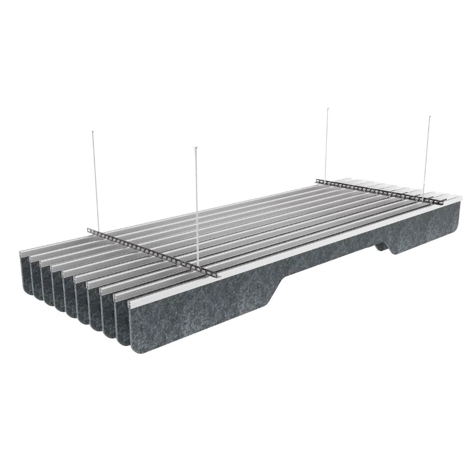 Slim C Acoustic Ceiling Baffle Dark Grey Color