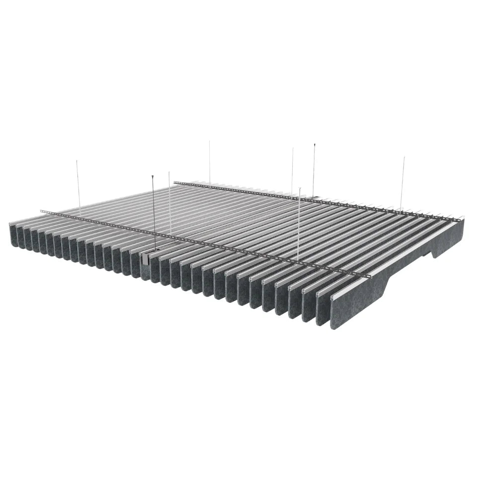 Slim C Acoustic Ceiling Baffle Dark Grey Color