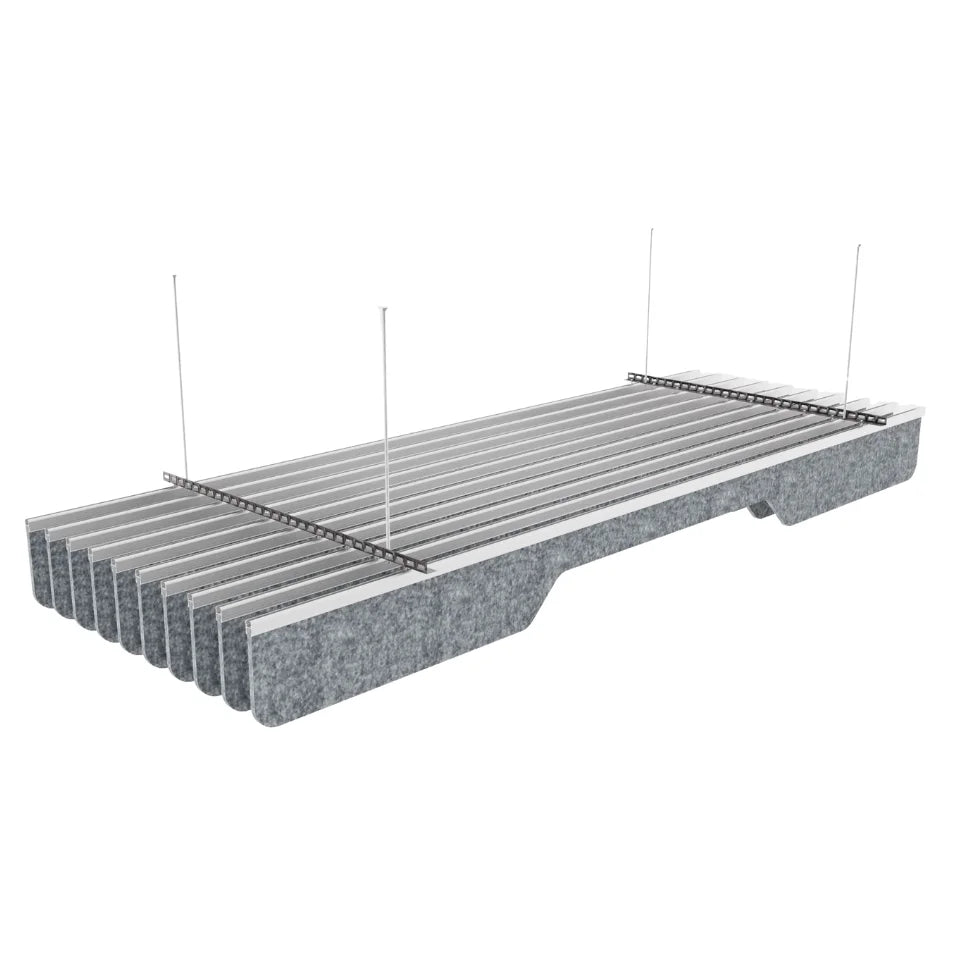 Slim C Acoustic Ceiling Baffle Grey Color (For 10 Baffles)