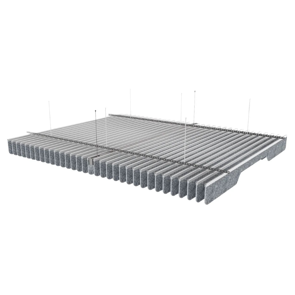 Slim C Acoustic Ceiling Baffle Grey Color (For 10 Baffles)