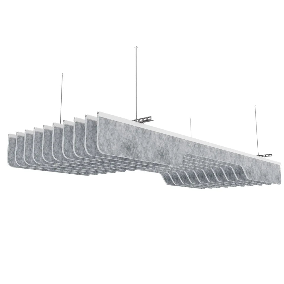 Slim C Acoustic Ceiling Baffle Light Grey Color (For 10 Baffles)