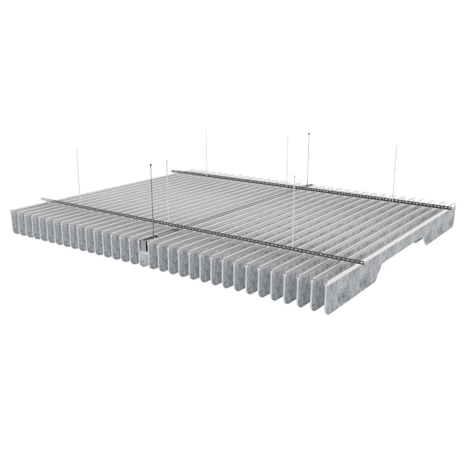 Slim C Acoustic Ceiling Baffle Light Grey Color (For 10 Baffles)