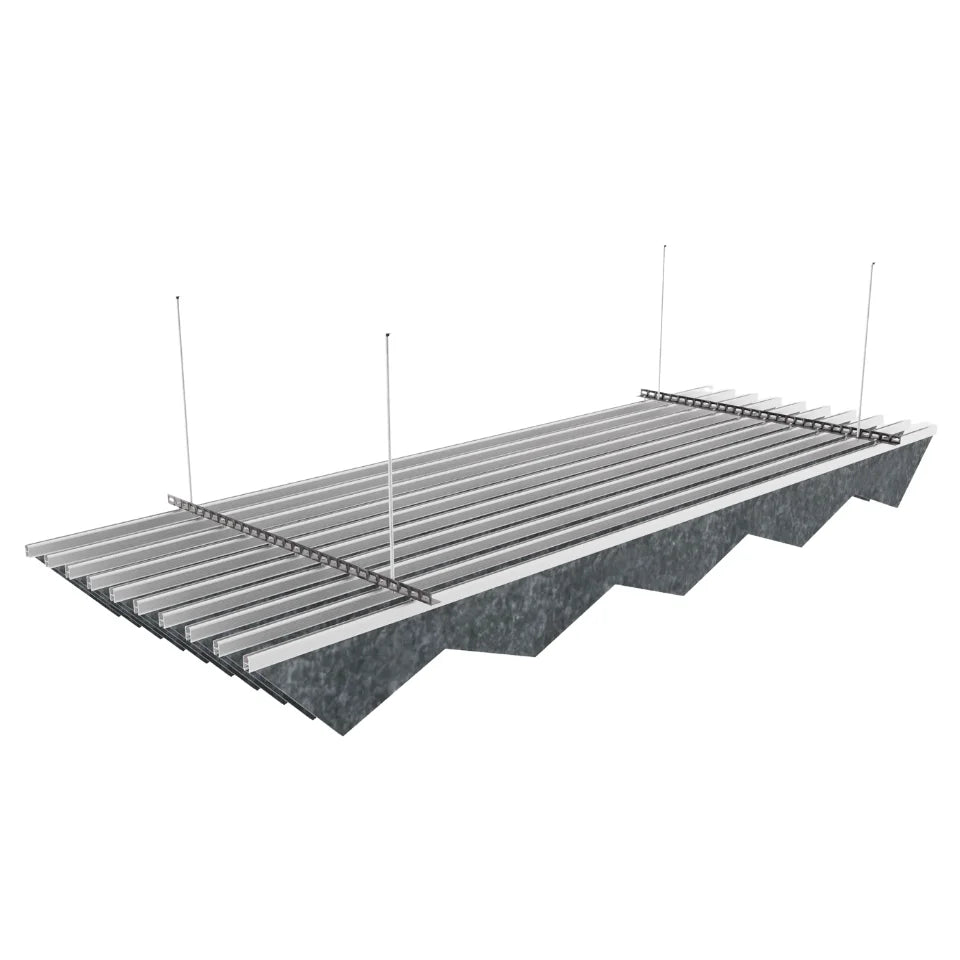 Trapez Acoustic Ceiling Baffle Dark Grey Color (For 10 Baffles)