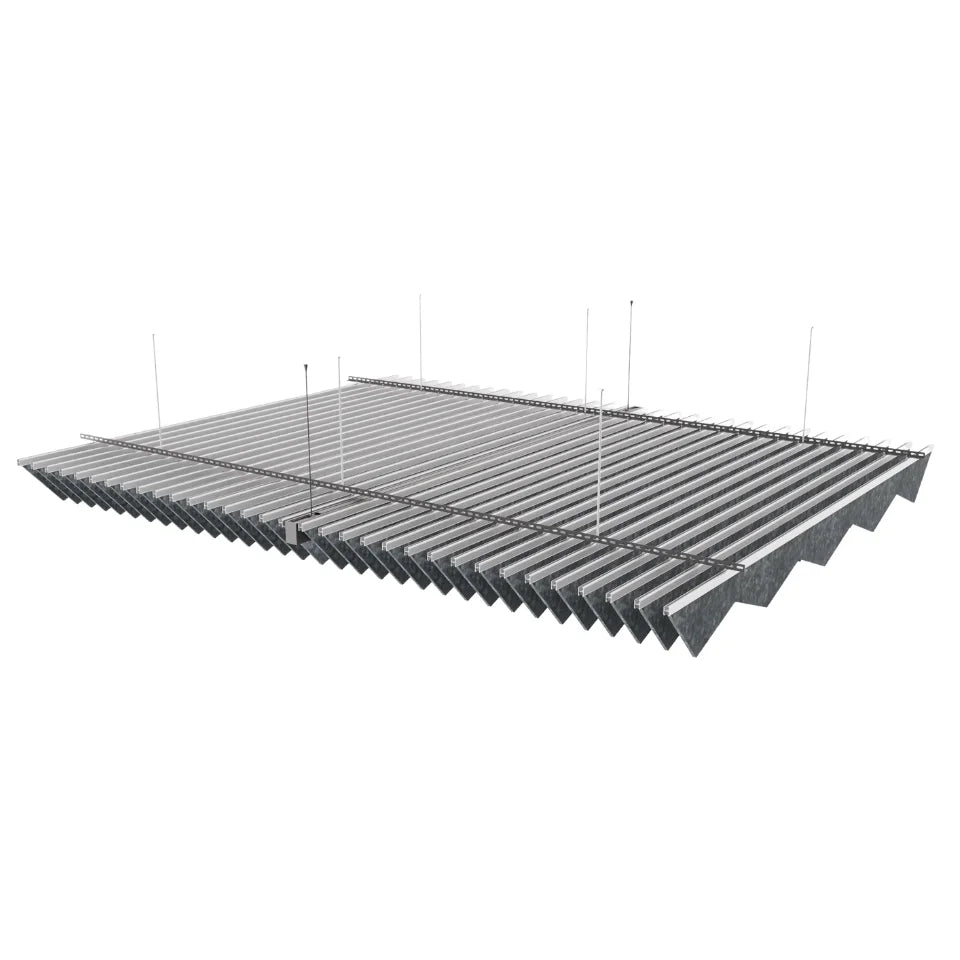 Trapez Acoustic Ceiling Baffle Dark Grey Color (For 10 Baffles)