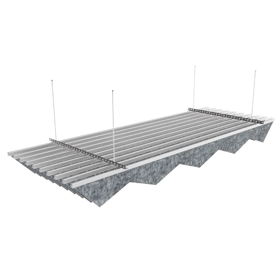 Trapez Acoustic Ceiling Baffle Grey Color (For 10 Baffles)