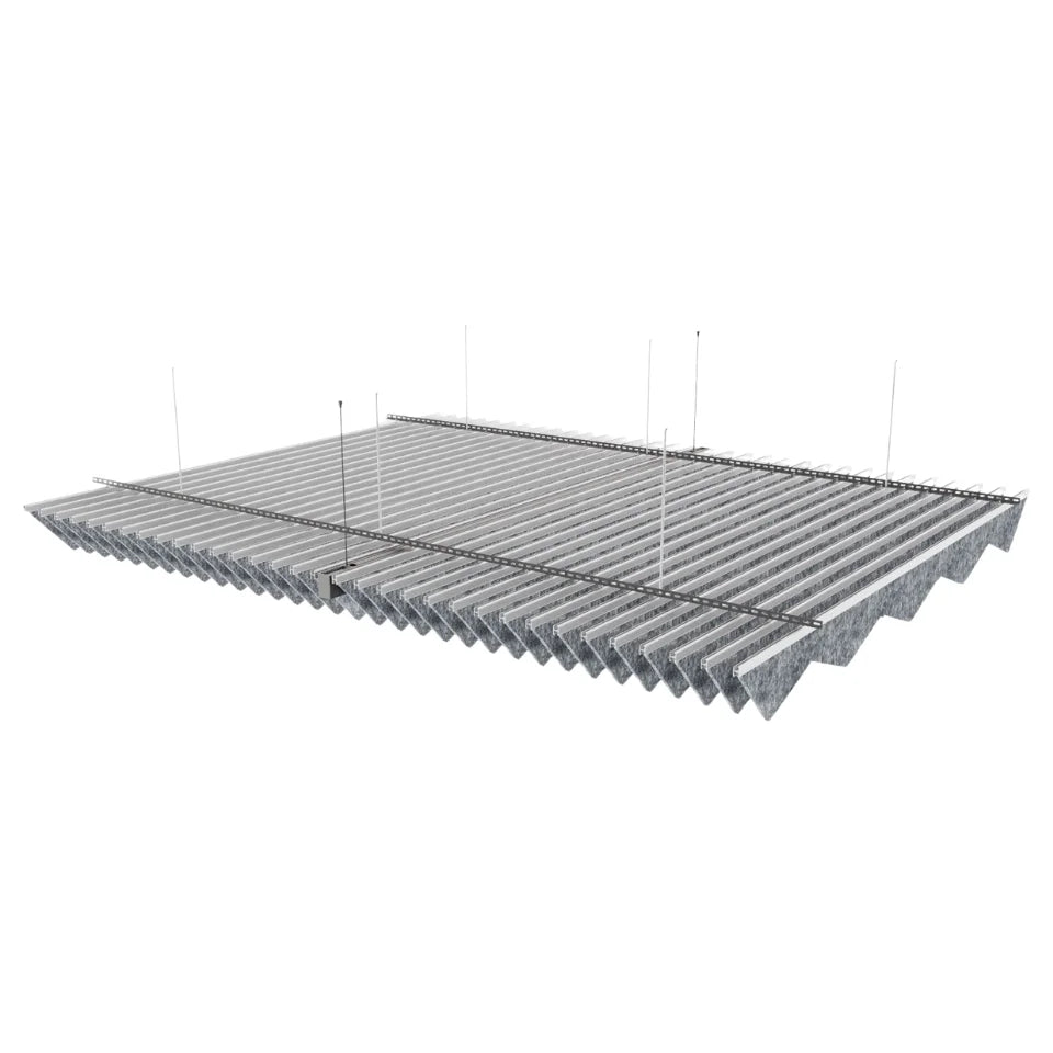 Trapez Acoustic Ceiling Baffle Grey Color (For 10 Baffles)