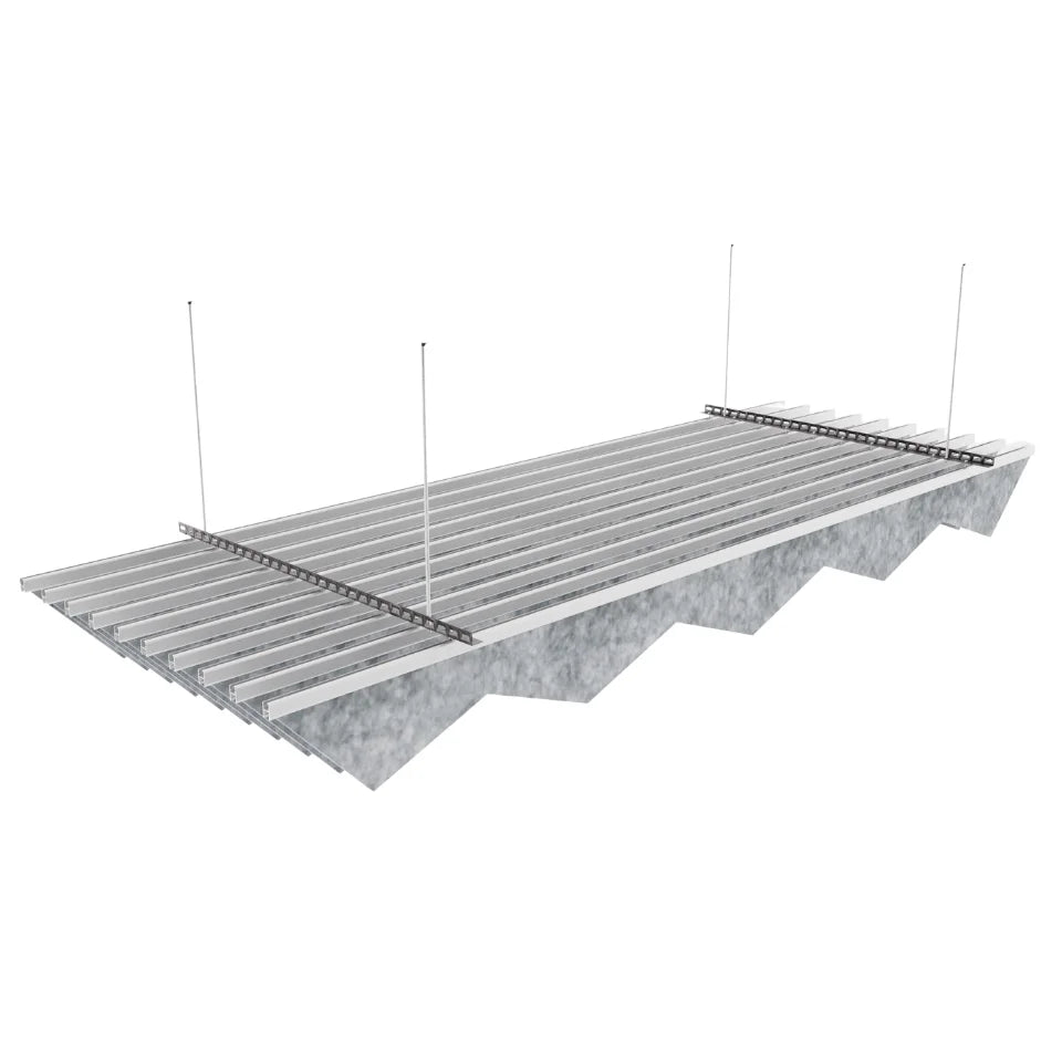 Trapez Acoustic Ceiling Baffle Light Grey Color