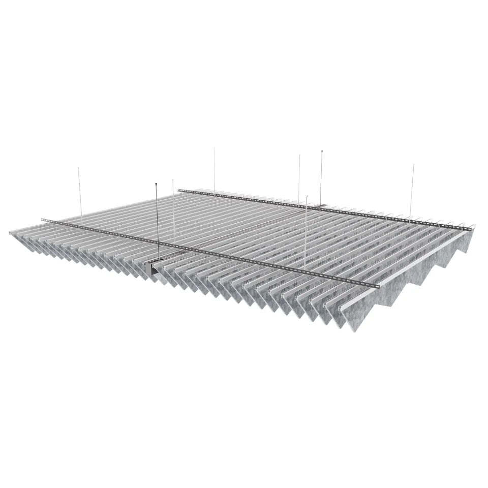 Trapez Acoustic Ceiling Baffle Light Grey Color