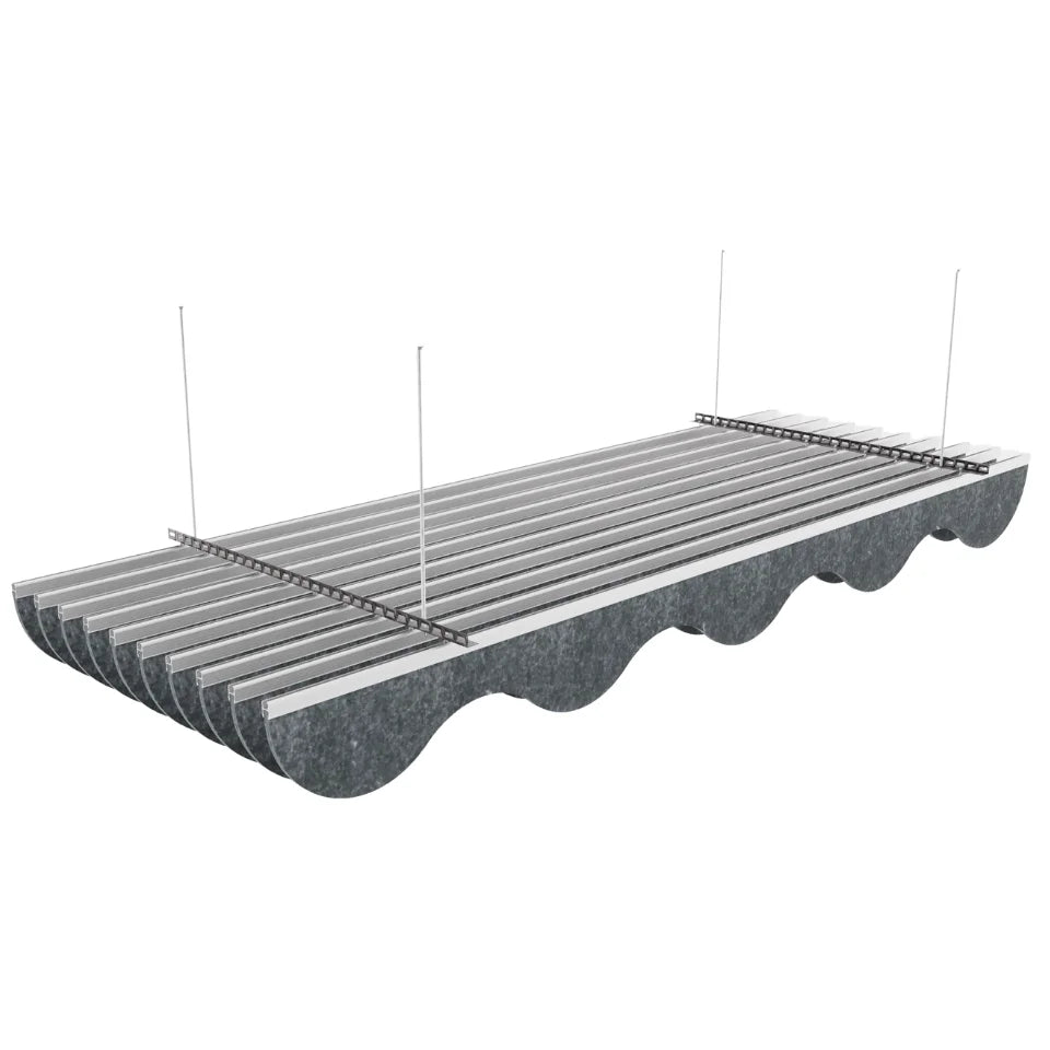 Wave Acoustic Ceiling Baffle Dark Grey Color (For 10 Baffles)
