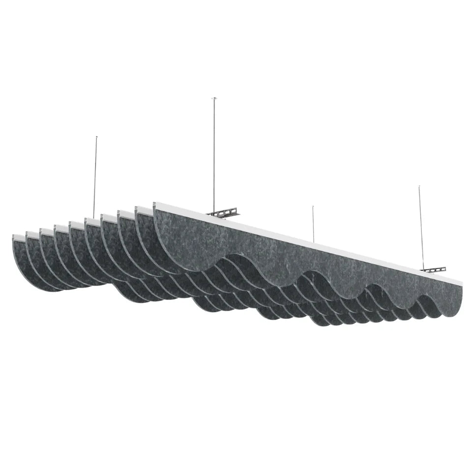 Wave Acoustic Ceiling Baffle Dark Grey Color (For 10 Baffles)