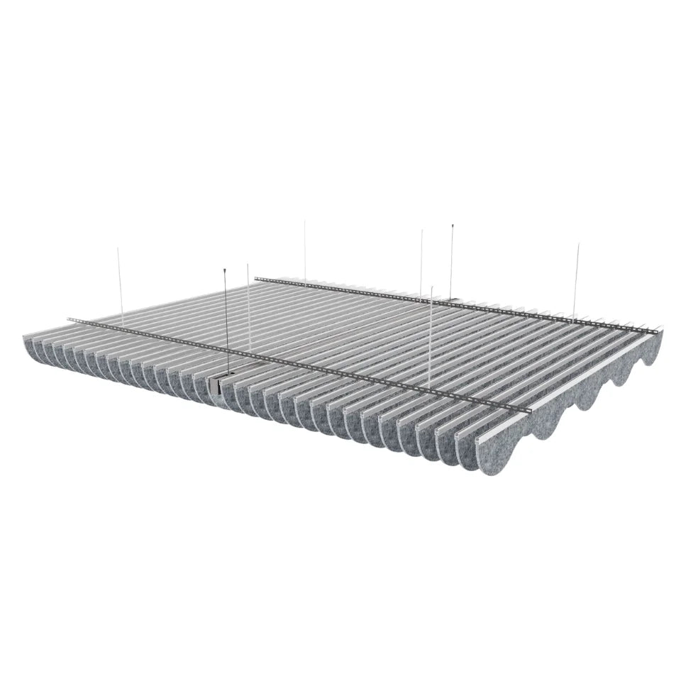Wave Acoustic Ceiling Baffle Grey Color