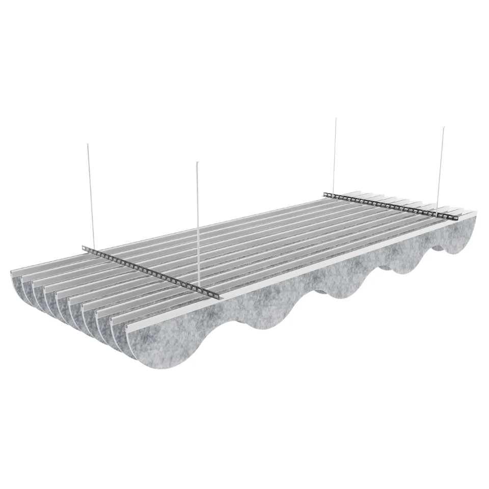 Wave Acoustic Ceiling Baffle Light Grey Color (For 10 Baffles)