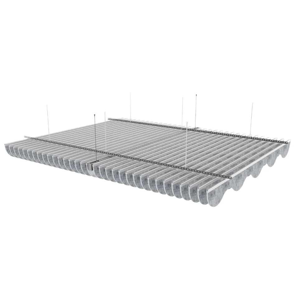 Wave Acoustic Ceiling Baffle Light Grey Color (For 10 Baffles)