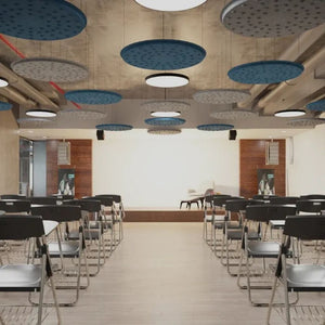 DOT ROUND ACOUSTIC FELT HANGING CEILING TILE LIGHT GREY 10 in a BOX