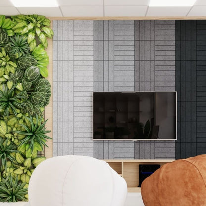 LINE ACOUSTIC BULLETIN FELT BOARD TILE LIGHT GREY- 6 in a BOX