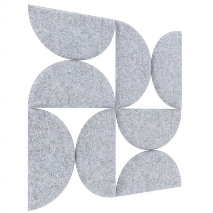 SEMI CIRCLE ACOUSTIC BULLETIN FELT BOARD LIGHT GREY- 6 in a BOX