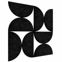 SEMI CIRCLE ACOUSTIC BULLETIN FELT BOARD BLACK- 6 in a BOX