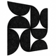 SEMI CIRCLE ACOUSTIC BULLETIN FELT BOARD BLACK- 6 in a BOX