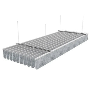 ACOUSTIC FELT CEILING RADIUS BAFFLE LIGHT GREY