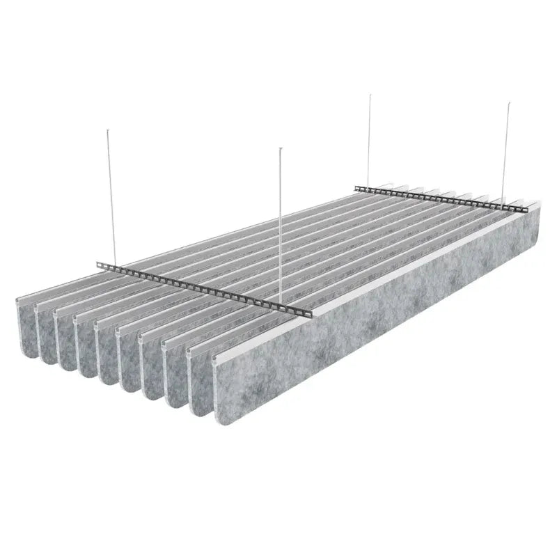 ACOUSTIC FELT CEILING RADIUS BAFFLE LIGHT GREY