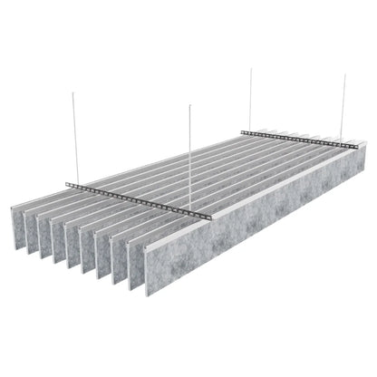 Slate Acoustic Cealing Baffles Light Grey Color