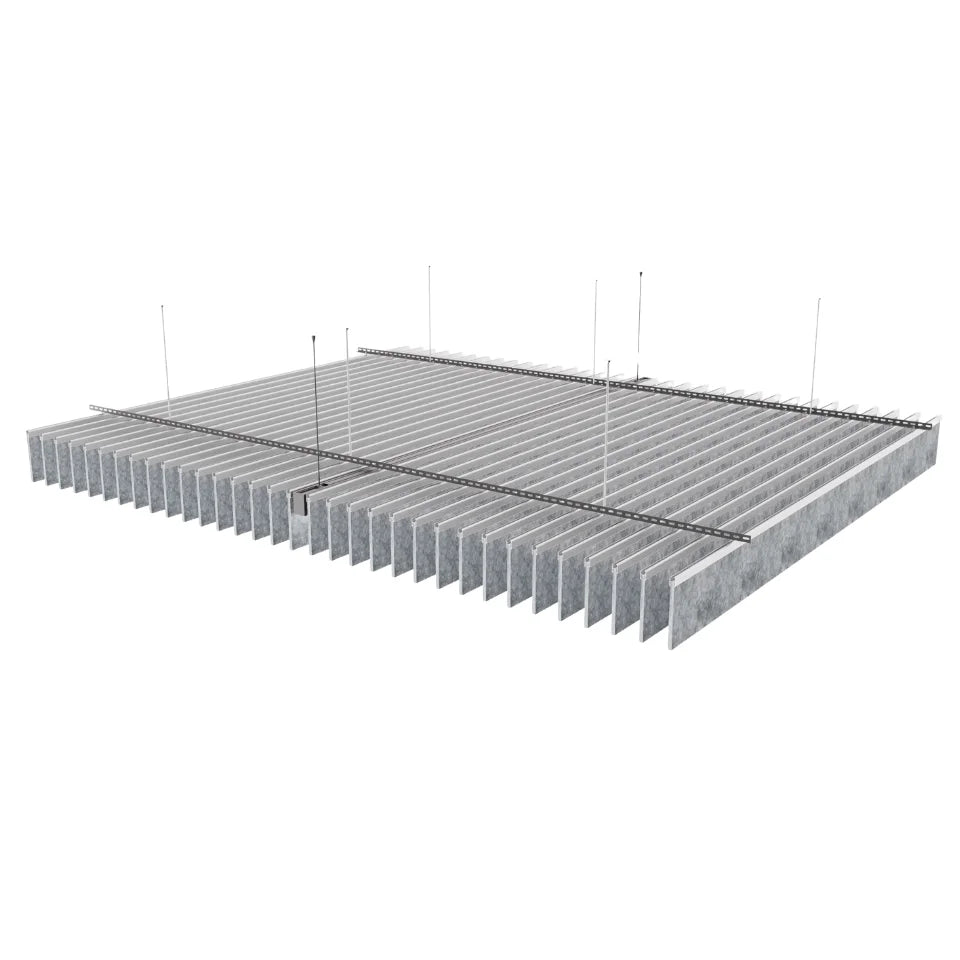 Slate Acoustic Cealing Baffles Light Grey Color