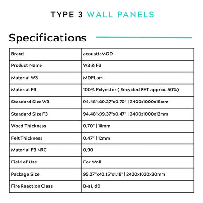 Architectural Felt Wood Wall Panels - Type 3