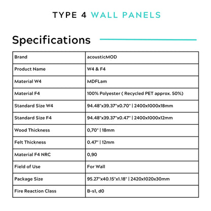 Architectural Felt Wood Wall Panels - Type 4