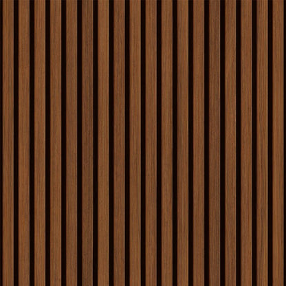 Slat Wood Acoustic Wall Panel Walnut Color